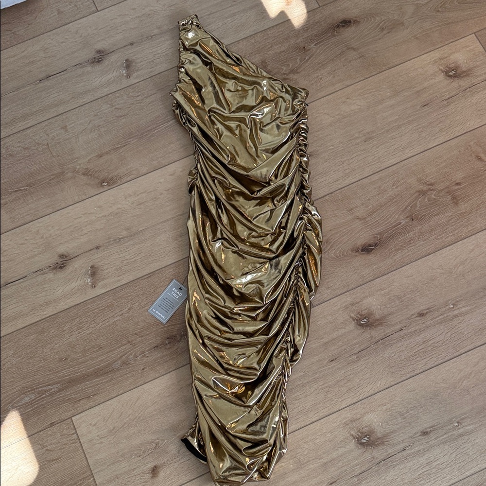 Le Chateau Gold and Black Dress